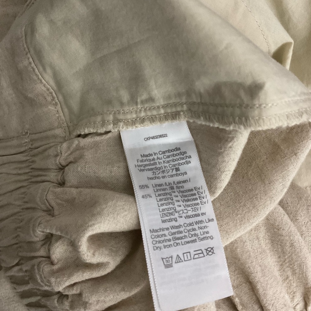Madewell Linen Wideleg Pull On Pants Size 10 Women’s Tan - Picture 4 of 4
